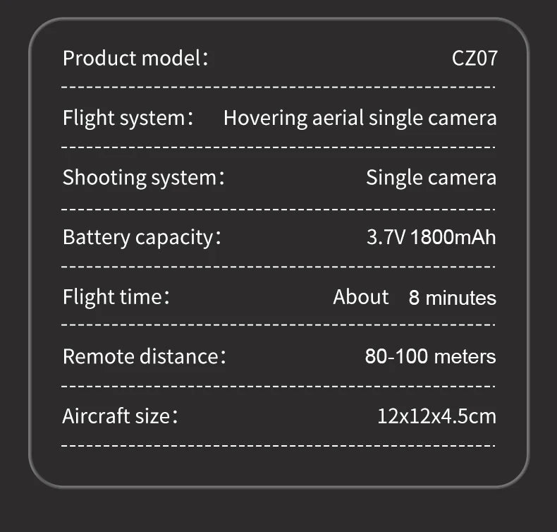 CZ07 Drone 4K HD Dual Camera – Night Light Drone with Wide Angle Lens