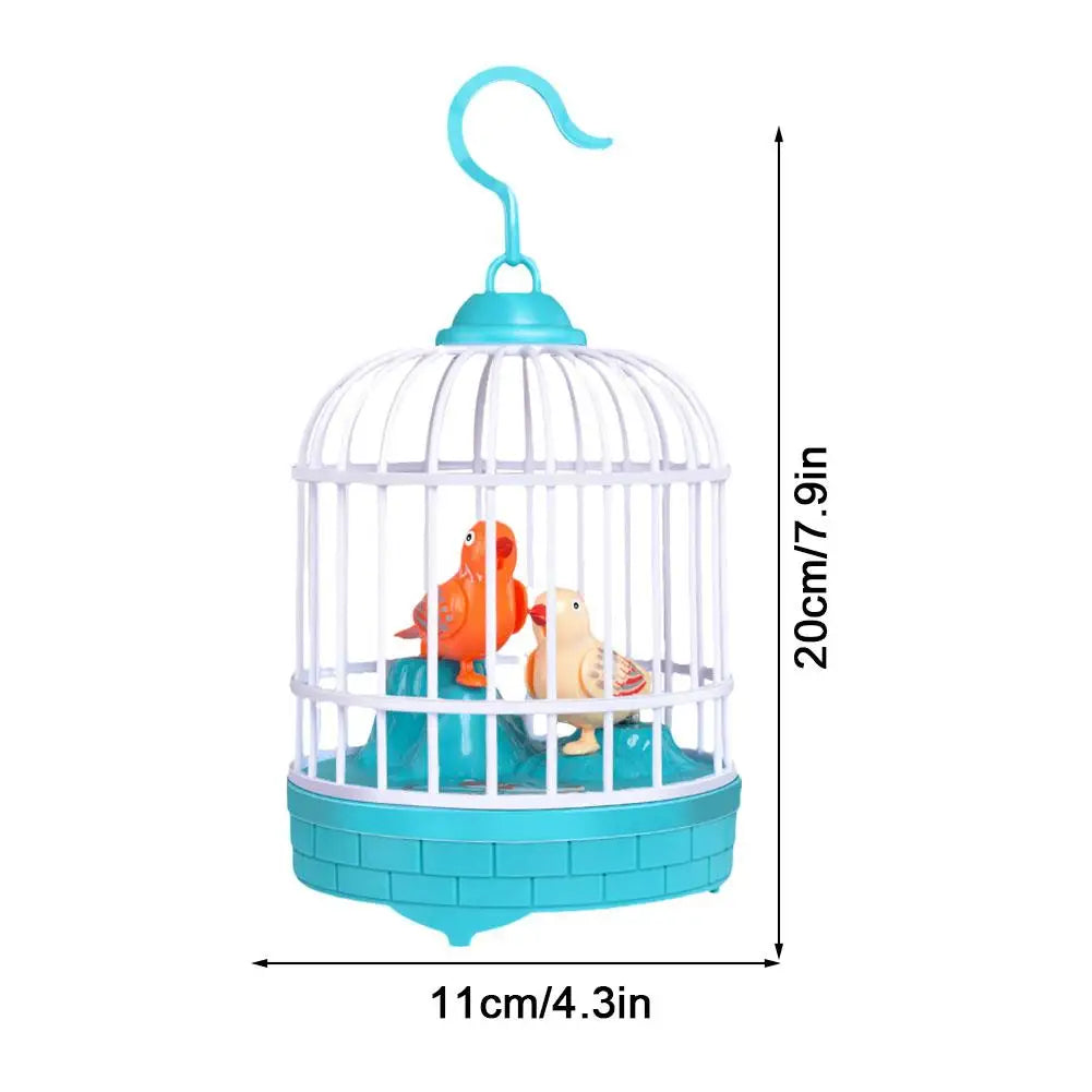 Mini Children Electronic Simulation Bird Cage Toy With Sound Realistic Voice Parrot Cage Electric Pets Toy For Kids