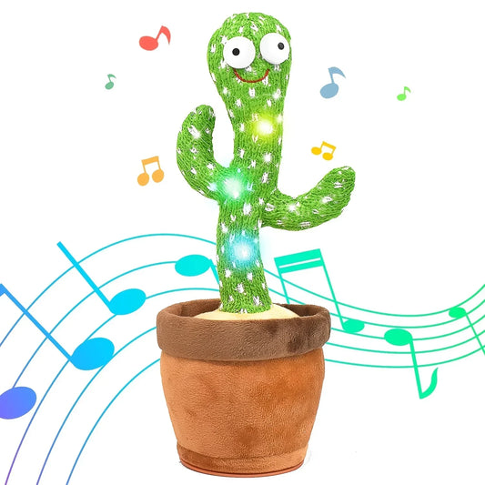 Dancing Cactus Talking Toy Plush with Voice Changing Function, 120 Pcs Songs USB Charging, Educational Gift for Children