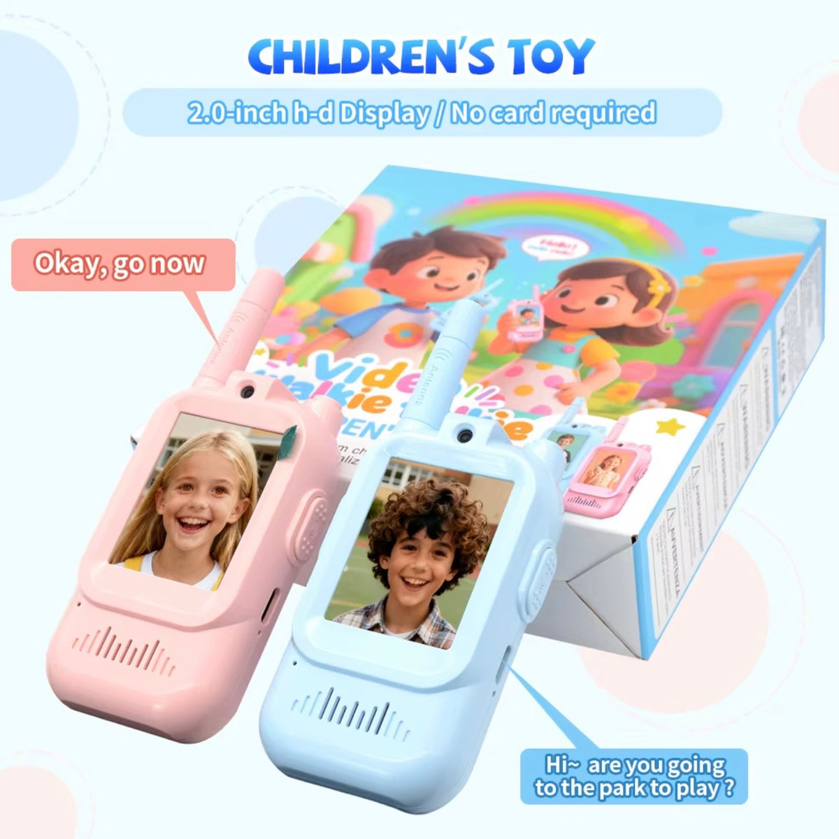 Video walkie talkie rechargeable for kids