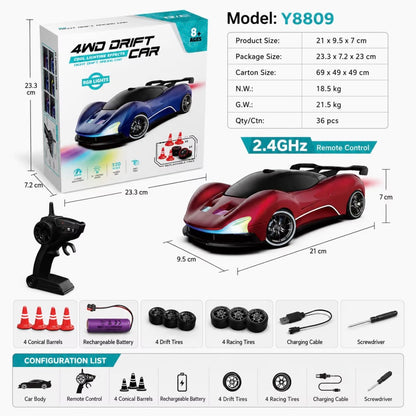 RC McLaren drift car 4x4 with RGB lights