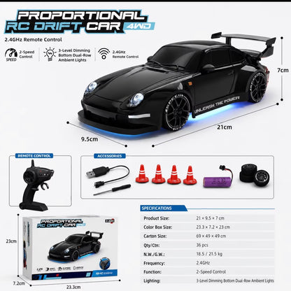 RC Porche 4x4 drift car with led lights