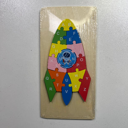 Educational Wooden Puzzle Toys for Children Early Learning Alphabet Recognition 3D Buckle Building Blocks Intelligence Toys