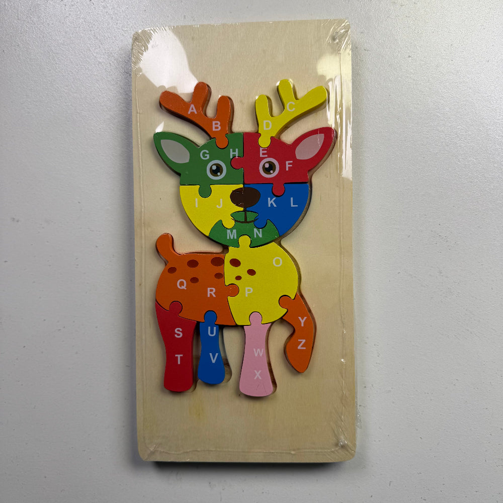 Educational Wooden Puzzle Toys for Children Early Learning Alphabet Recognition 3D Buckle Building Blocks Intelligence Toys