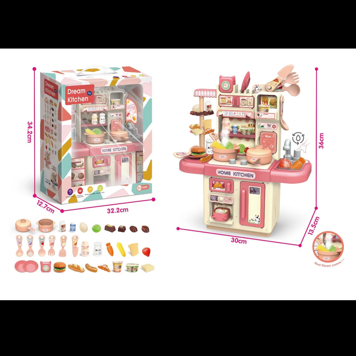 Kitchen Set toy with Sink and Smoke effects