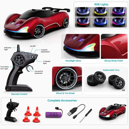 RC McLaren drift car 4x4 with RGB lights