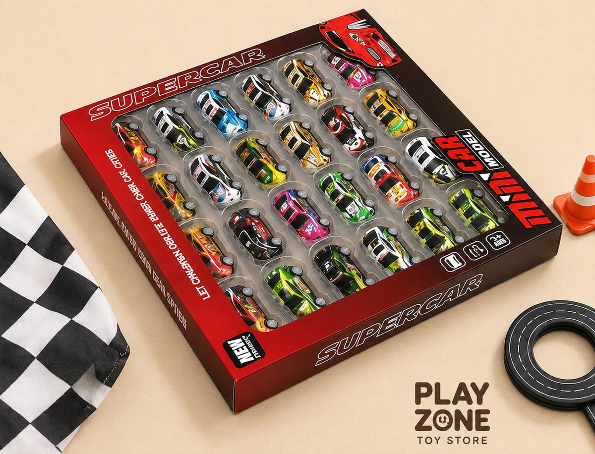 24 Pieces Metal pullback cars set