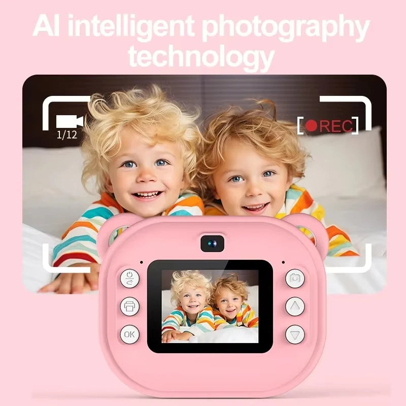 Instant Print Camera 1080P HD, Multi-Function Digital Video Camcorder with Multiple Shooting Modes, MP3 Player Support
