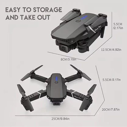 E88 pro drone with Dual HD camera for arial photography RC flying drone