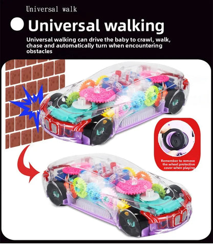 Transparent Gear Car Toy for Boys