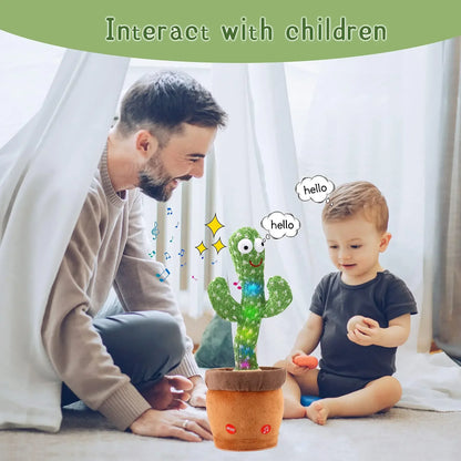 Dancing Cactus Talking Toy Plush with Voice Changing Function, 120 Pcs Songs USB Charging, Educational Gift for Children