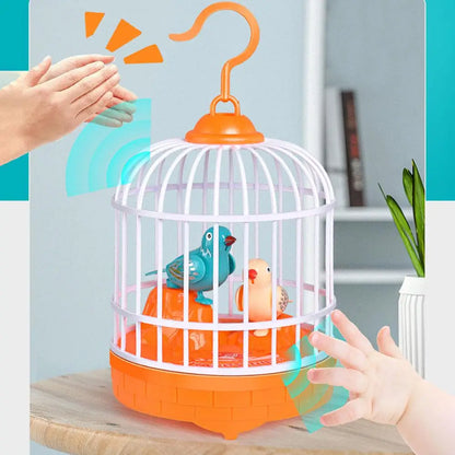 Mini Children Electronic Simulation Bird Cage Toy With Sound Realistic Voice Parrot Cage Electric Pets Toy For Kids