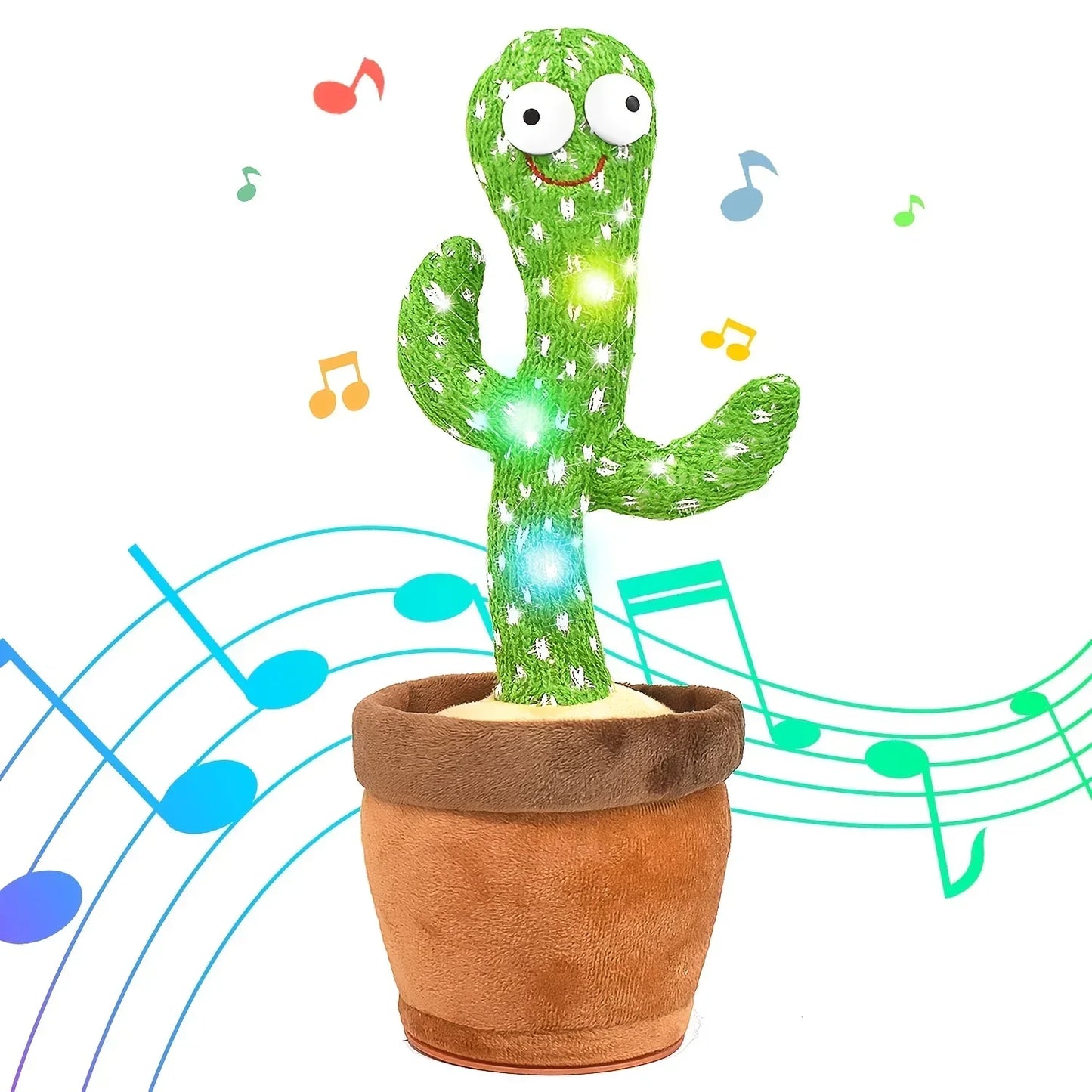Dancing Cactus Talking Toy Plush with Voice Changing Function, 120 Pcs Songs USB Charging, Educational Gift for Children