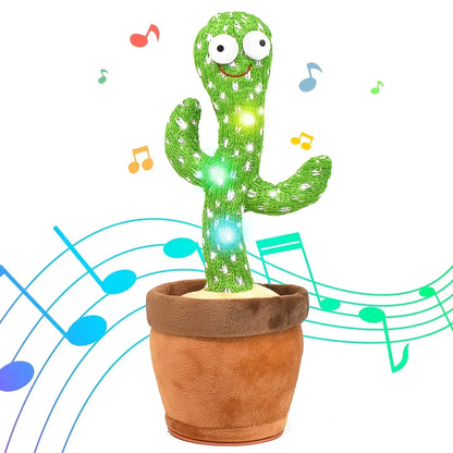 Dancing Cactus Talking Toy Plush with Voice Changing Function, 120 Pcs Songs USB Charging, Educational Gift for Children