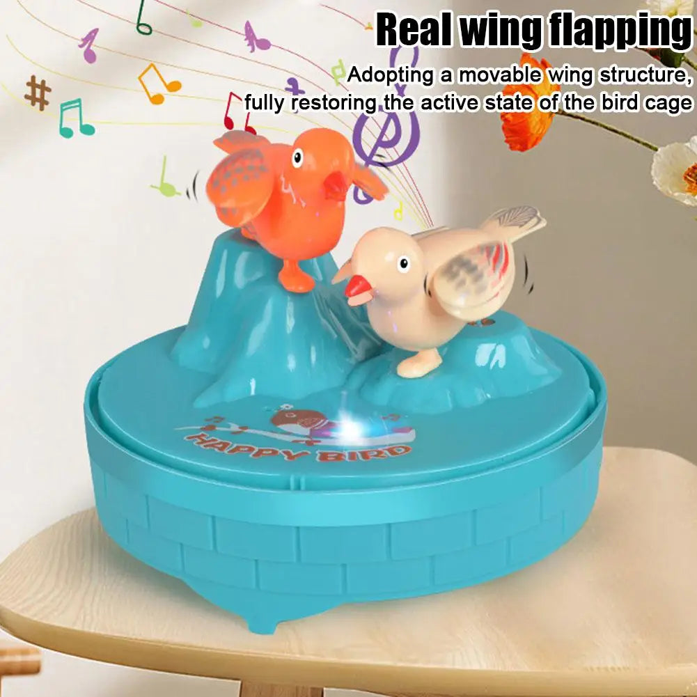 Mini Children Electronic Simulation Bird Cage Toy With Sound Realistic Voice Parrot Cage Electric Pets Toy For Kids