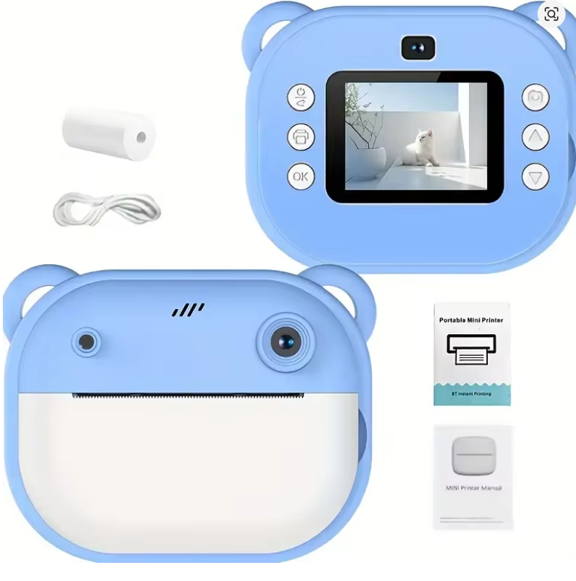 Instant Print Camera 1080P HD, Multi-Function Digital Video Camcorder with Multiple Shooting Modes, MP3 Player Support