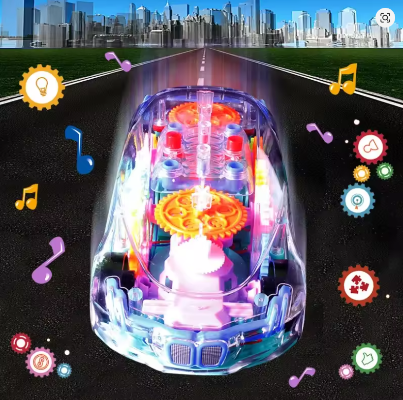 Transparent Gear Car Toy for Boys