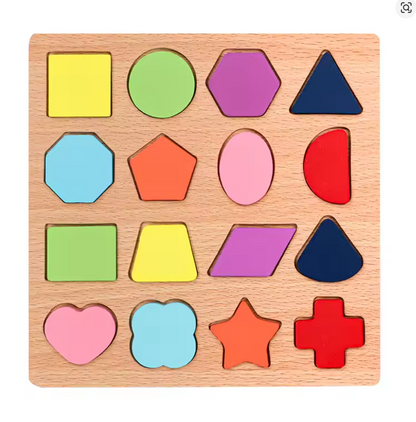 Kids Alphabetic Arithmetic Number Geometric Shapes Wooden Puzzle Montessori Preschool Learning Educational Game Toy for Children
