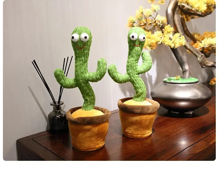 Dancing Cactus Talking Toy Plush with Voice Changing Function, 120 Pcs Songs USB Charging, Educational Gift for Children