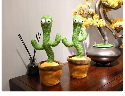 Dancing Cactus Talking Toy Plush with Voice Changing Function, 120 Pcs Songs USB Charging, Educational Gift for Children