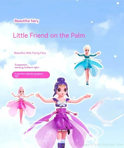 fairy dolls with colorful dresses on a blue sky background