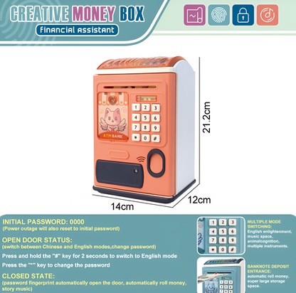 fingerprint mini atm piggy bank

kids atm money saving box

password piggy bank toy

atm bank toy pakistan

money saving box for kids