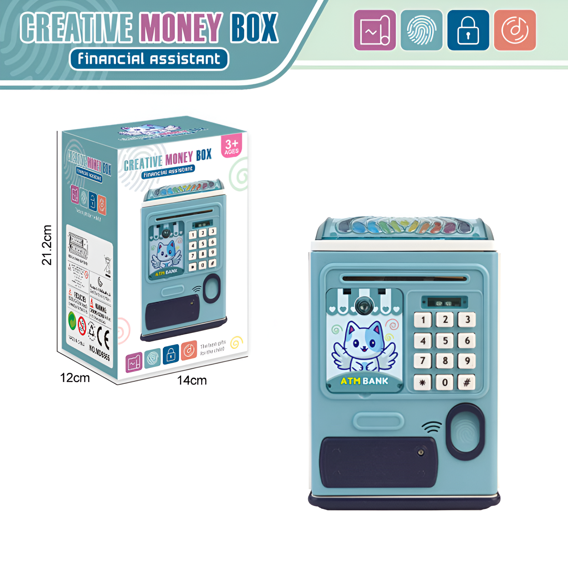 fingerprint mini atm piggy bank

kids atm money saving box

password piggy bank toy

atm bank toy pakistan

money saving box for kids